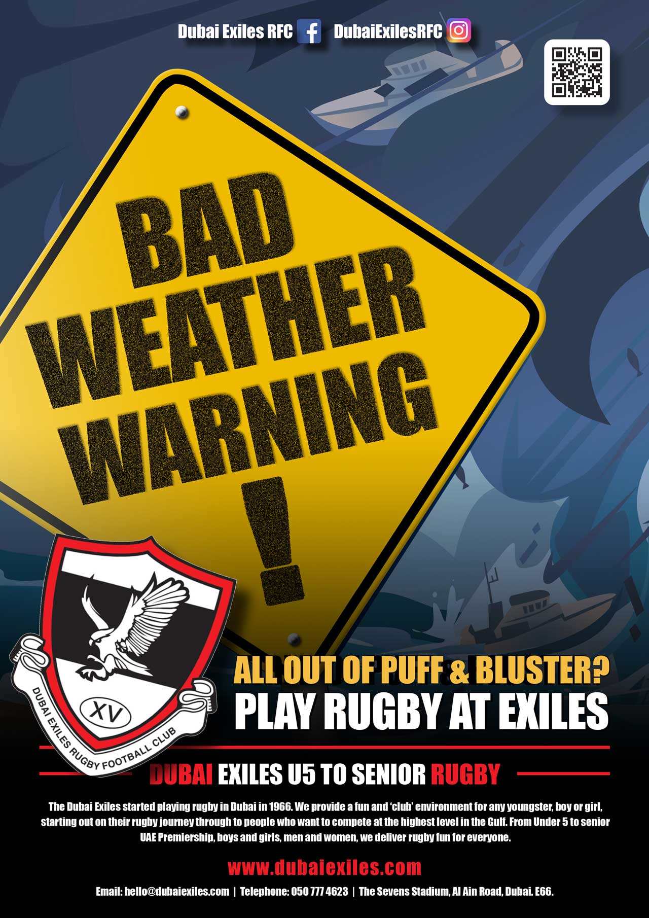 Hurricane free calm rugby in dubai