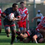 Epeli Davetawalu scoring a try against Dubai Tigers Rugby Club